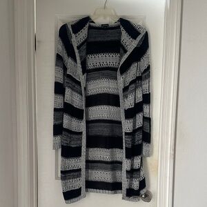 Torrid Black and Gray Striped Cardigan